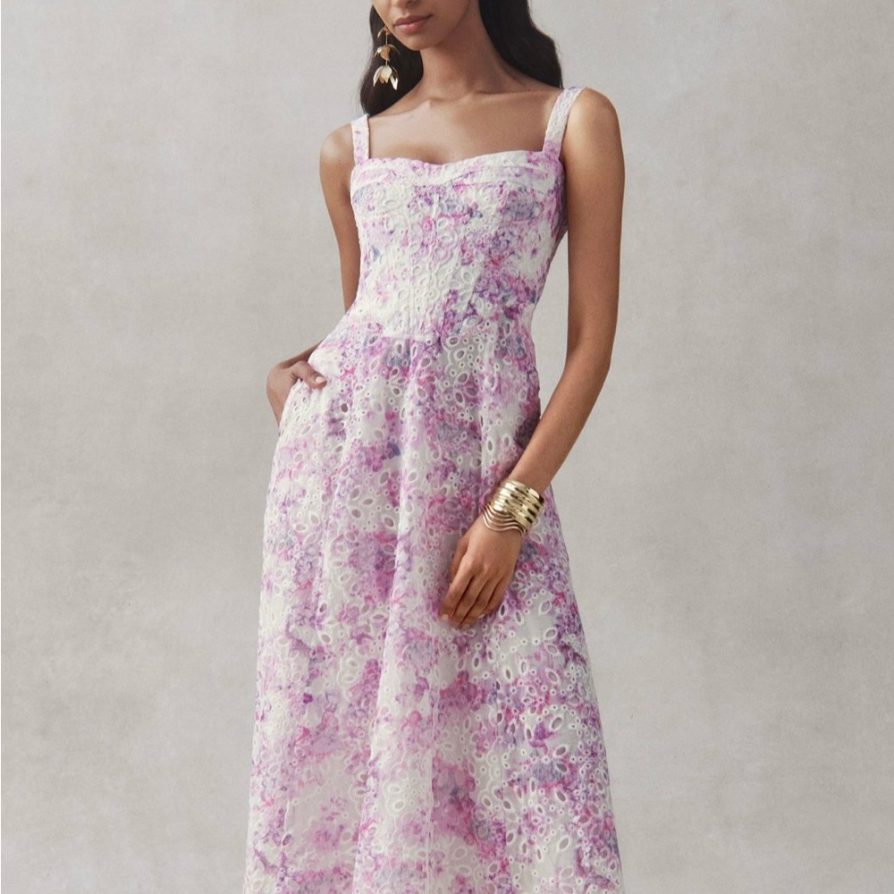 Bardot Lavender Floral Midi Dress
